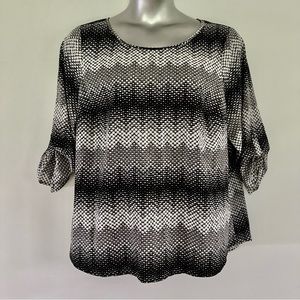 Croft & Barrow Geometric Career Blouse 3/4 sleeves